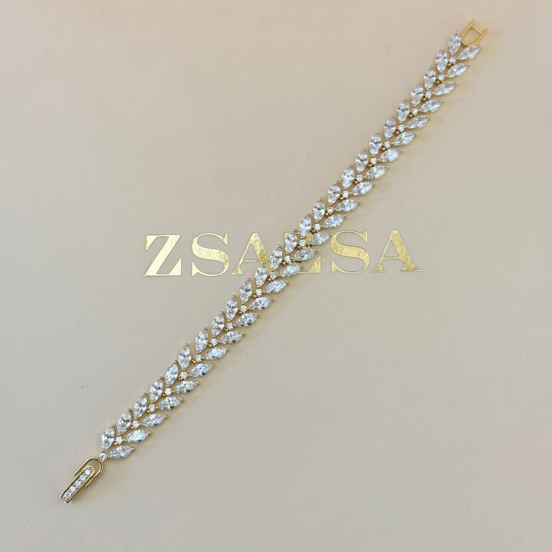 Marquise zircone gold plated