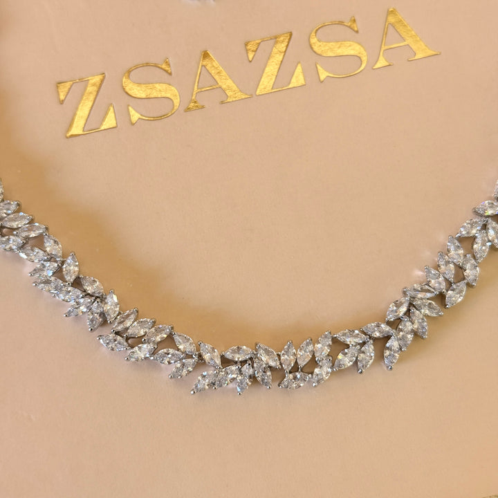 Marquise zircone silver set