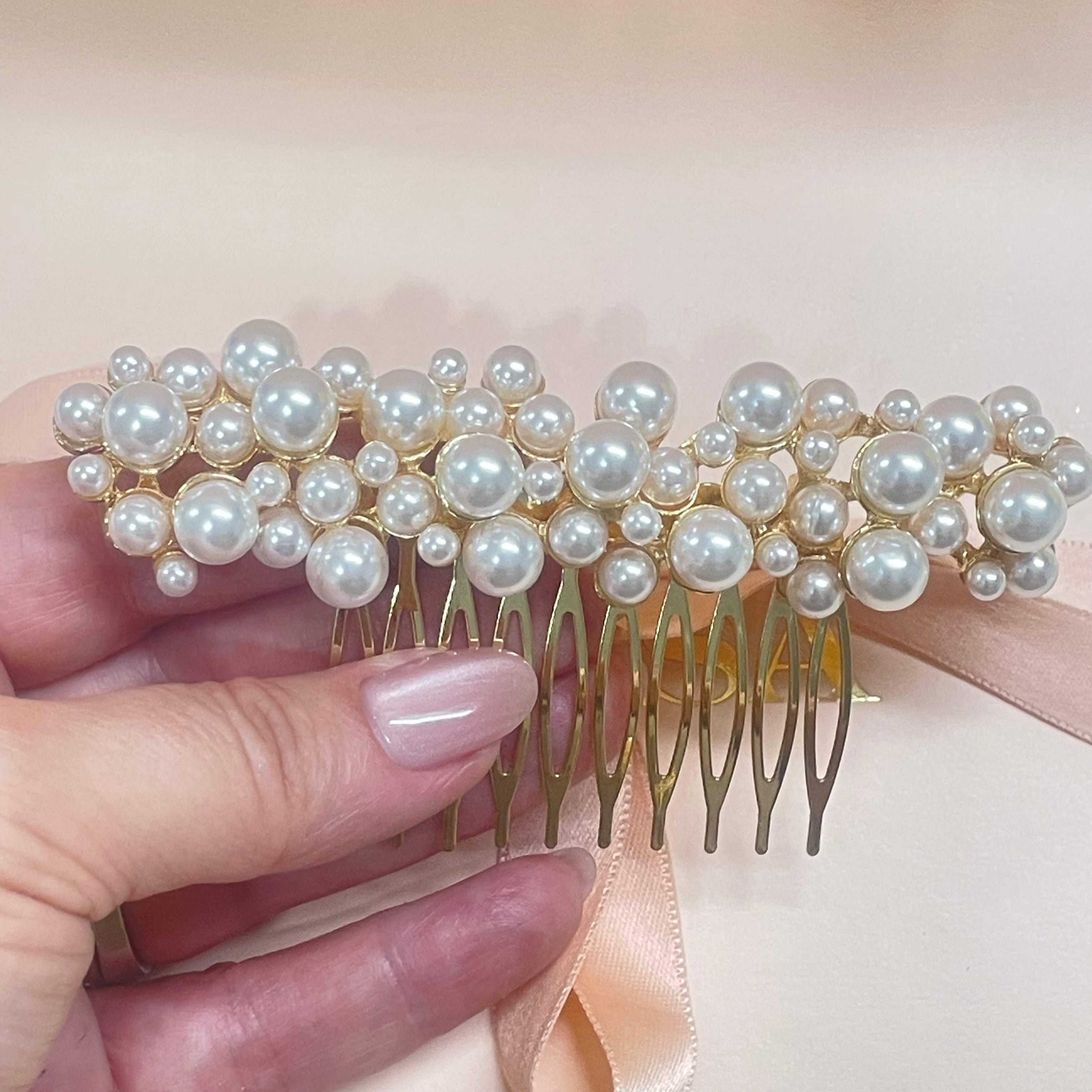 Pearl Cluster Hair Comb