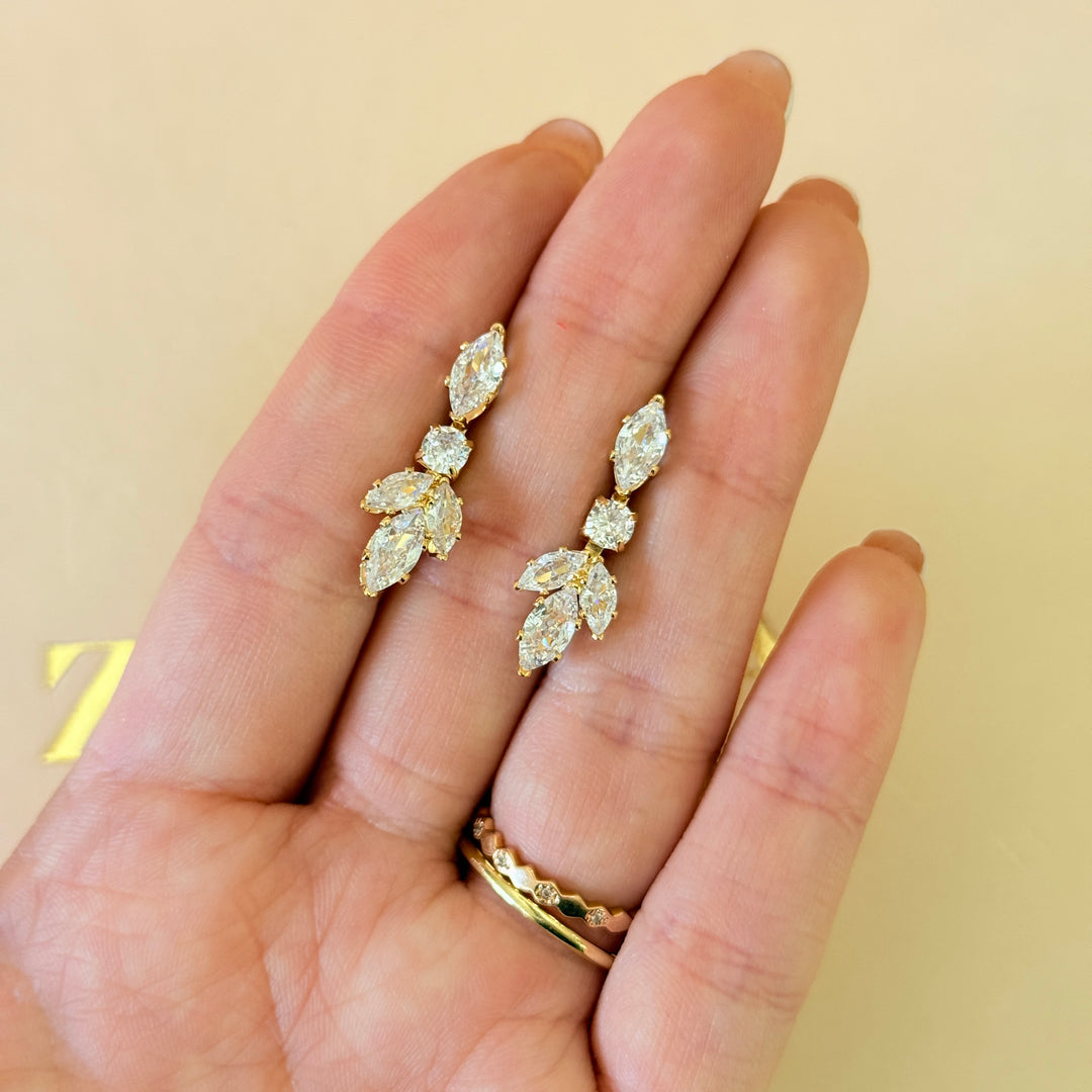 Marquise zircone gold plated set