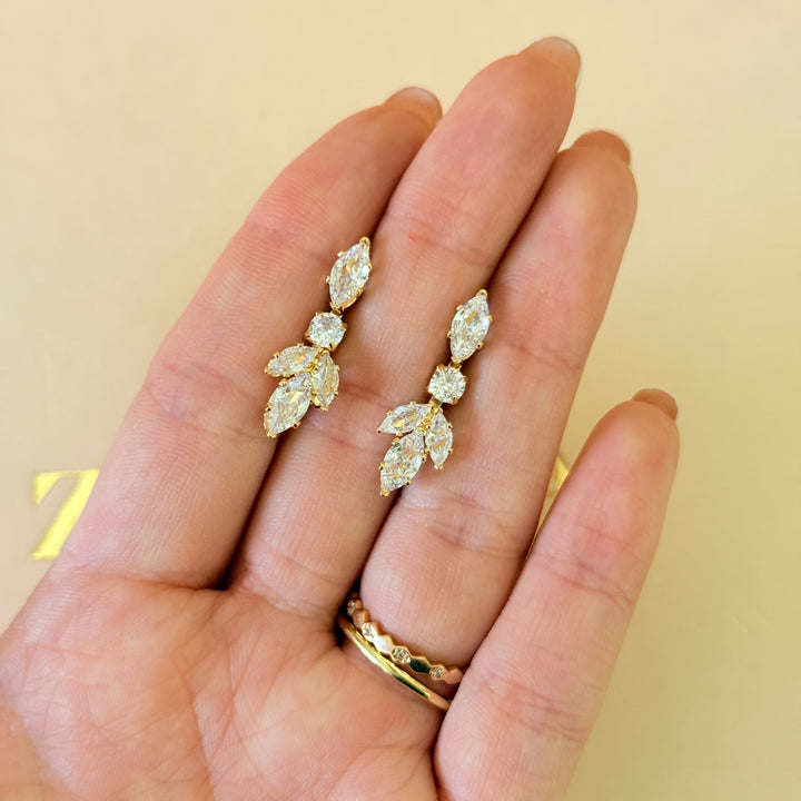 Marquise zircone gold plated set