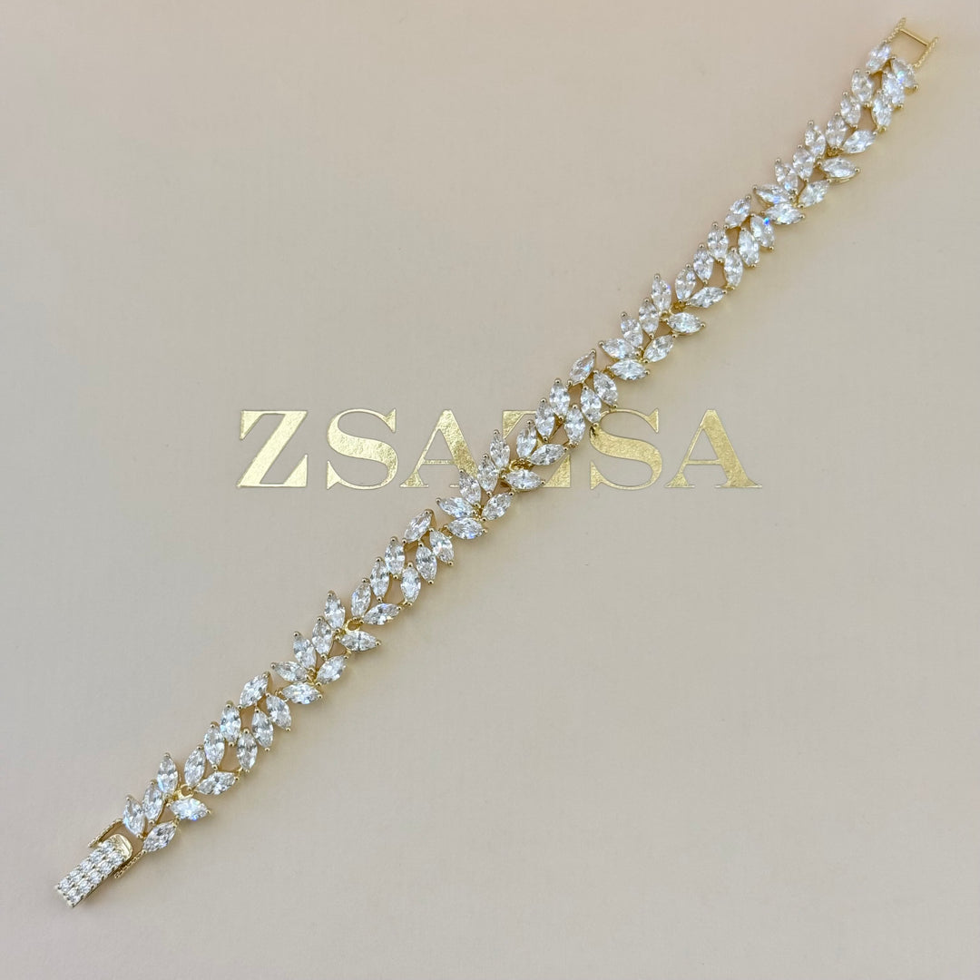 Marquise zircone gold plated set