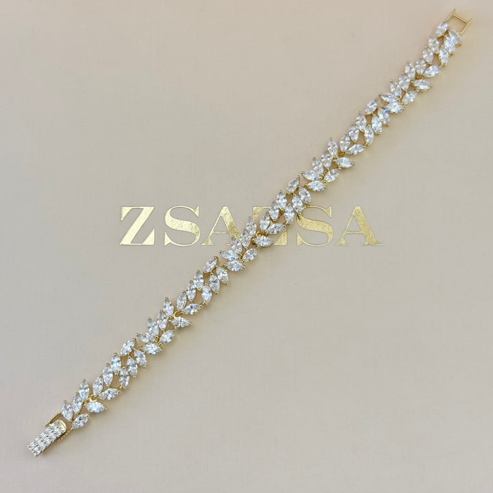 Marquise zircone gold plated set