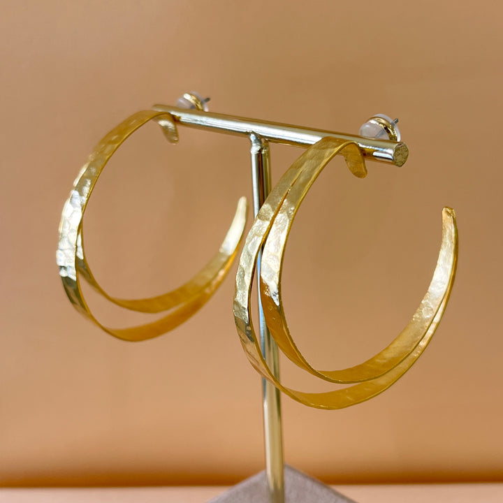 Gold handmade hoops