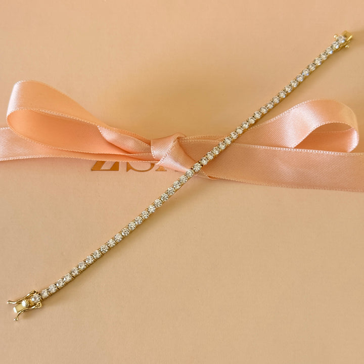 Zircone tennis gold plated sterling silver bracelet