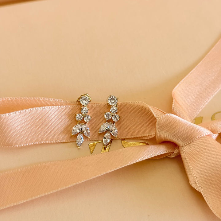 Marquise zircone gold plated earrings