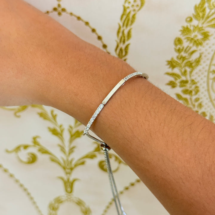 Zircone bracelet silver adjustable bracelet