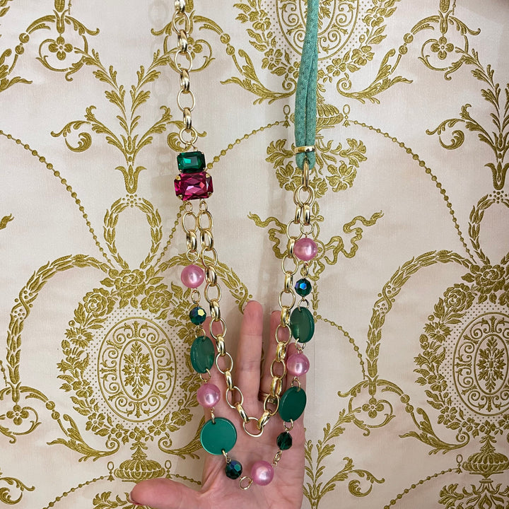 Silk cord with Swarovski elements