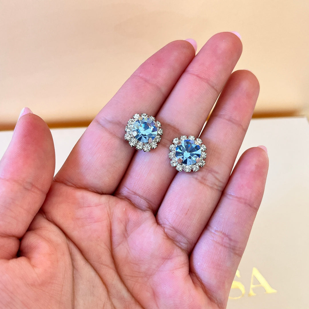 Light blue Swarovski crystals set