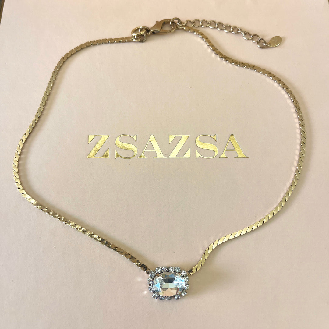 Swarovski crystals oval gold plated set