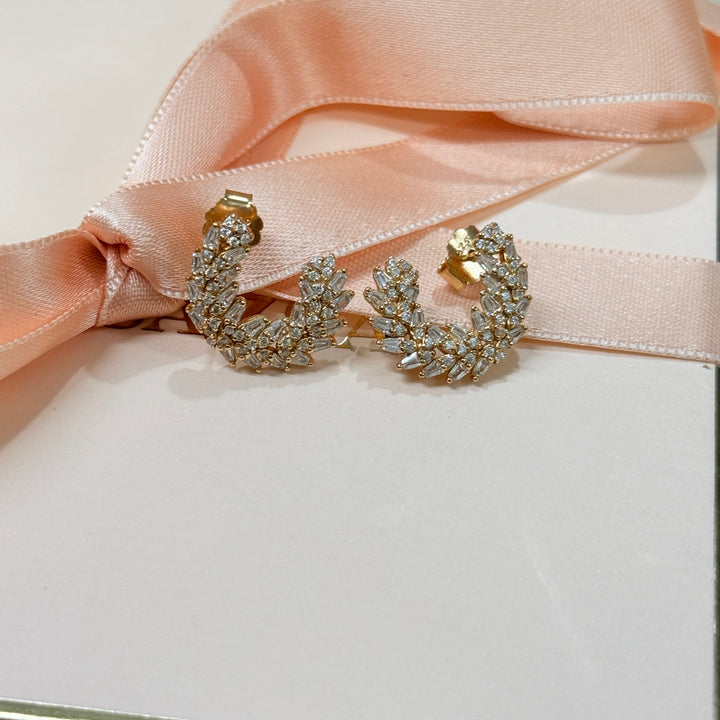 Marquise Sterling silver gold plated earrings
