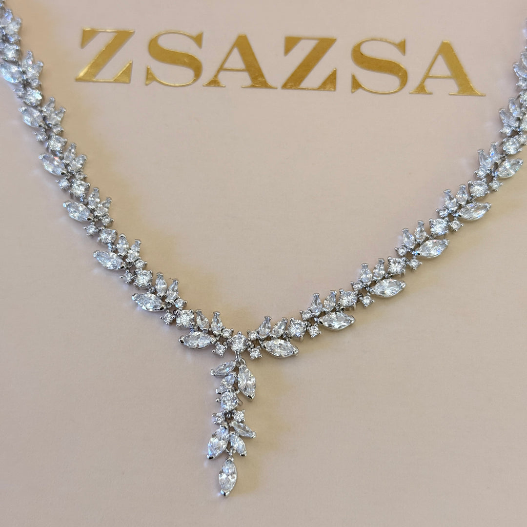Marquise zircone silver set