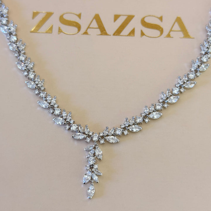 Marquise zircone silver set