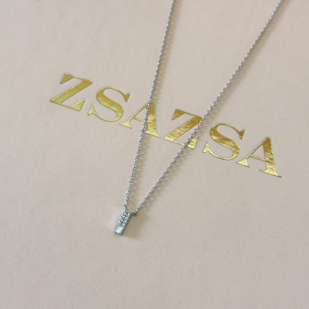 Dainty zircons silver pendant