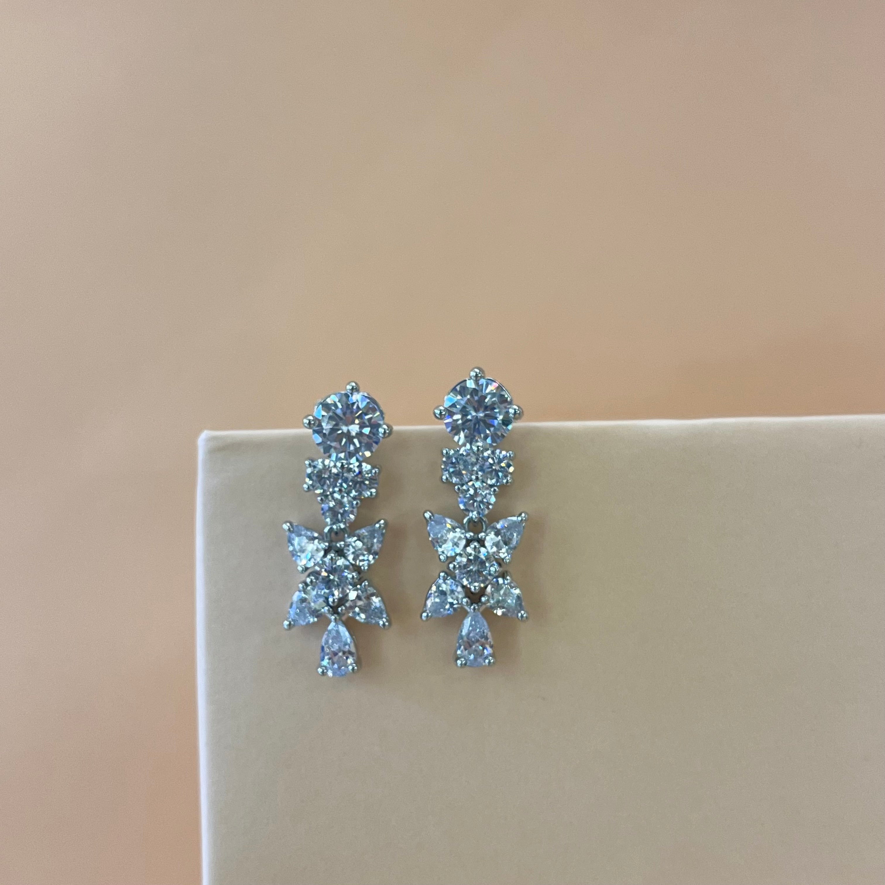 Silver zircone earrings