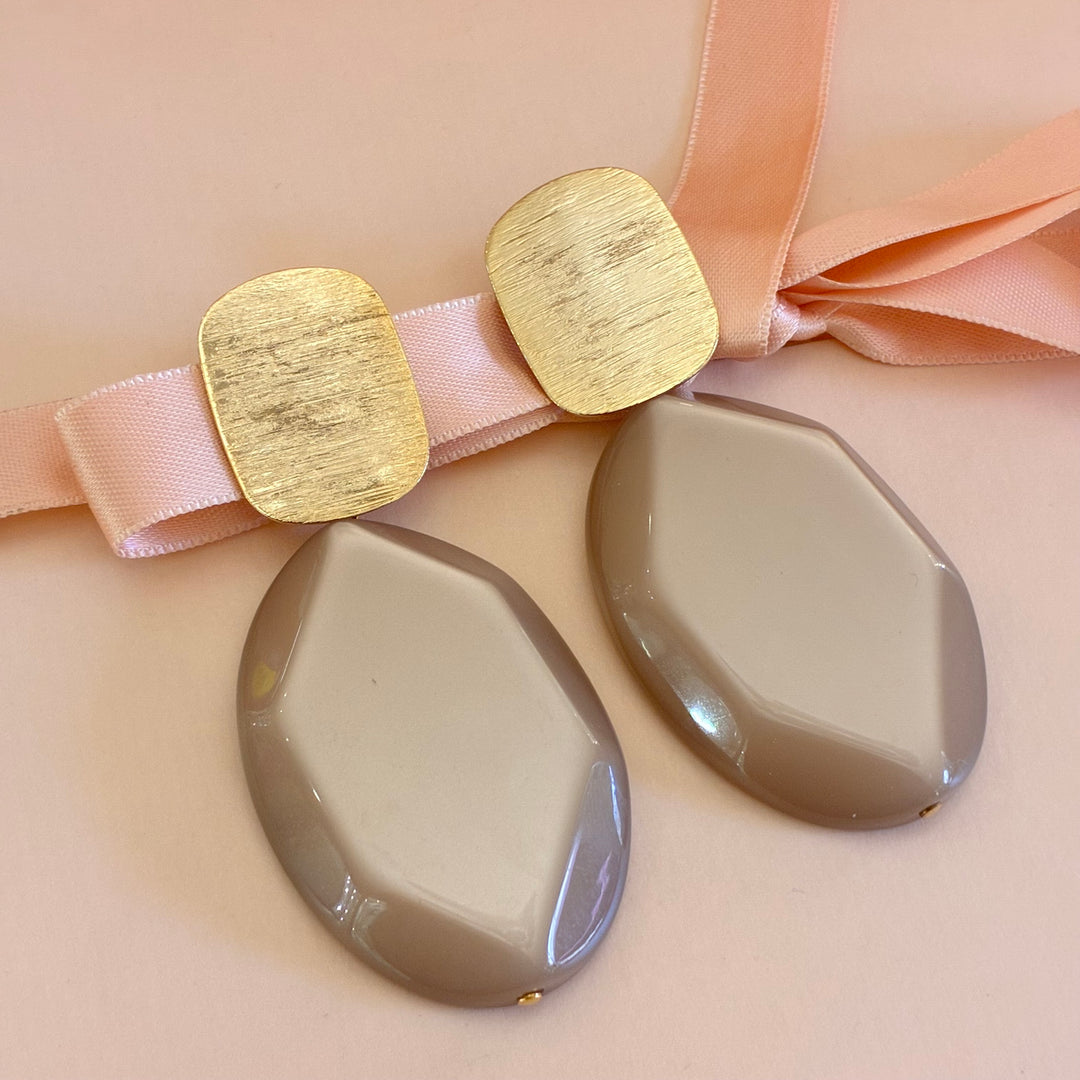 Bronze plain statement earrings