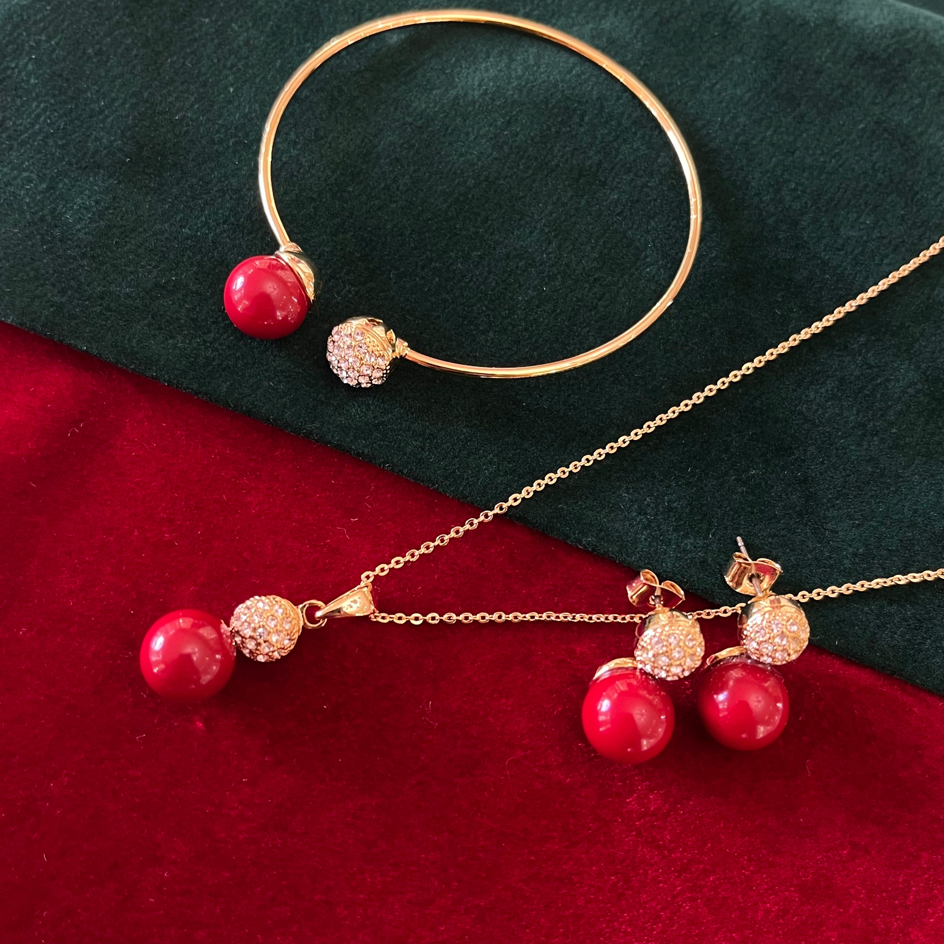 Red pearl ball set