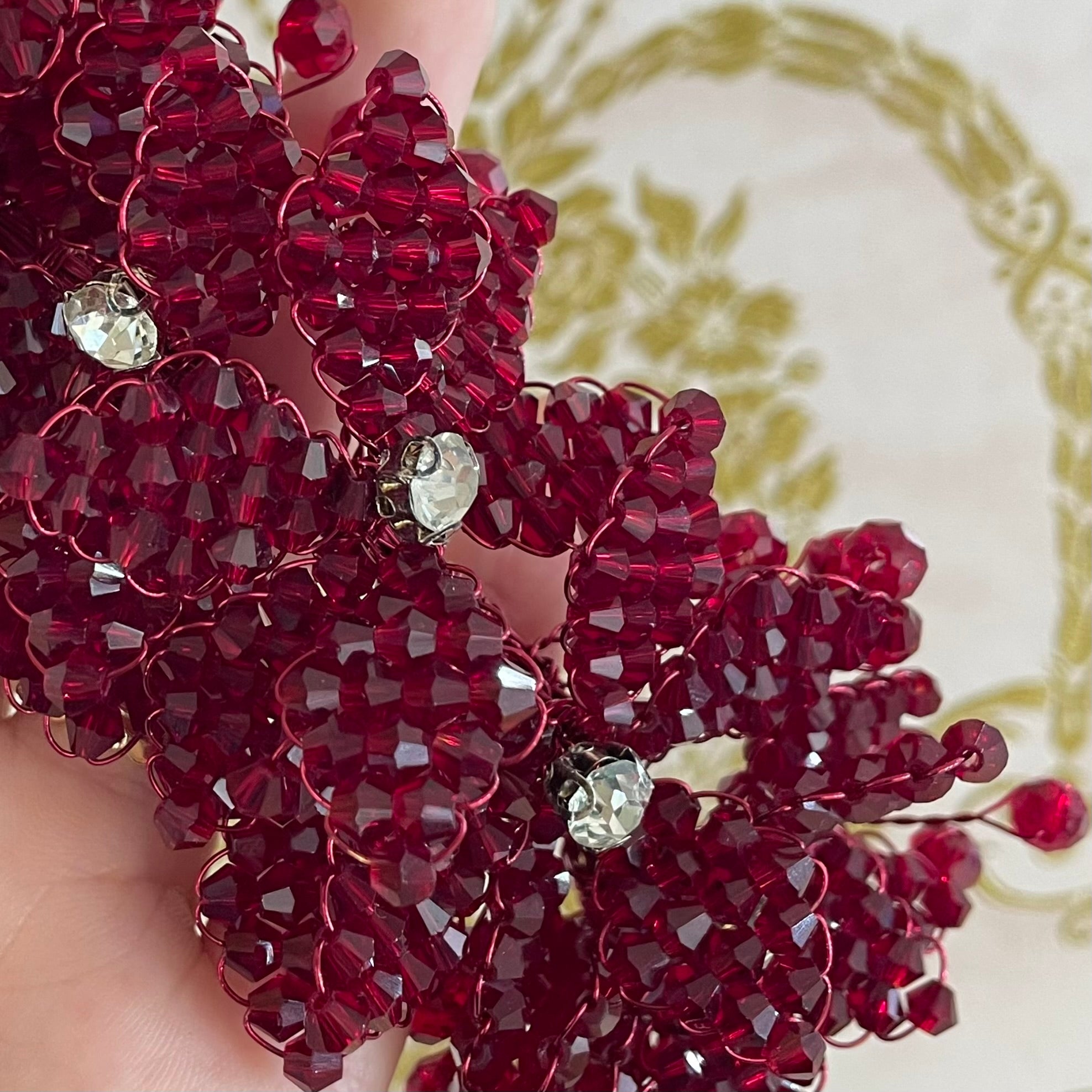 Dark red flowers headpiece