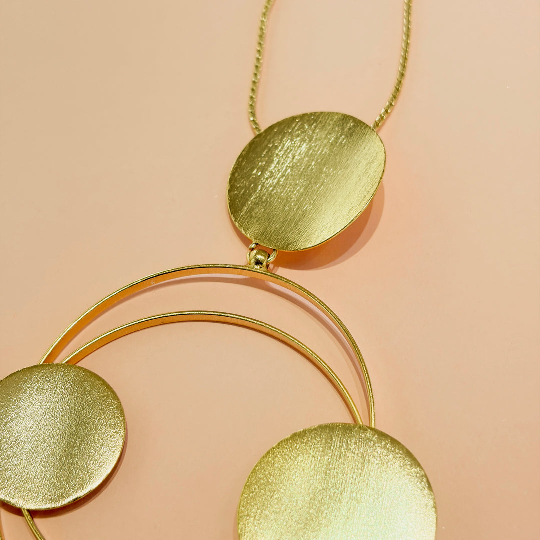 Handmade Four Circle Gold Necklace | Gold Plated | ZsaZsa