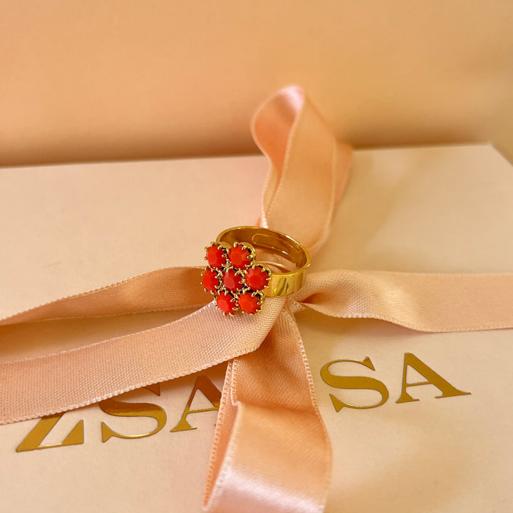 Orange Swarovski crystals set