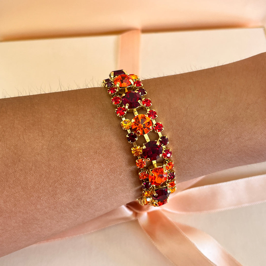 Shade of red Swarovski Crystal bracelet