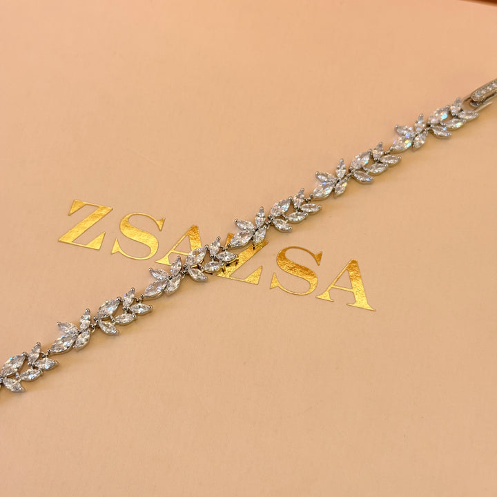 Marquise zircone silver bracelet