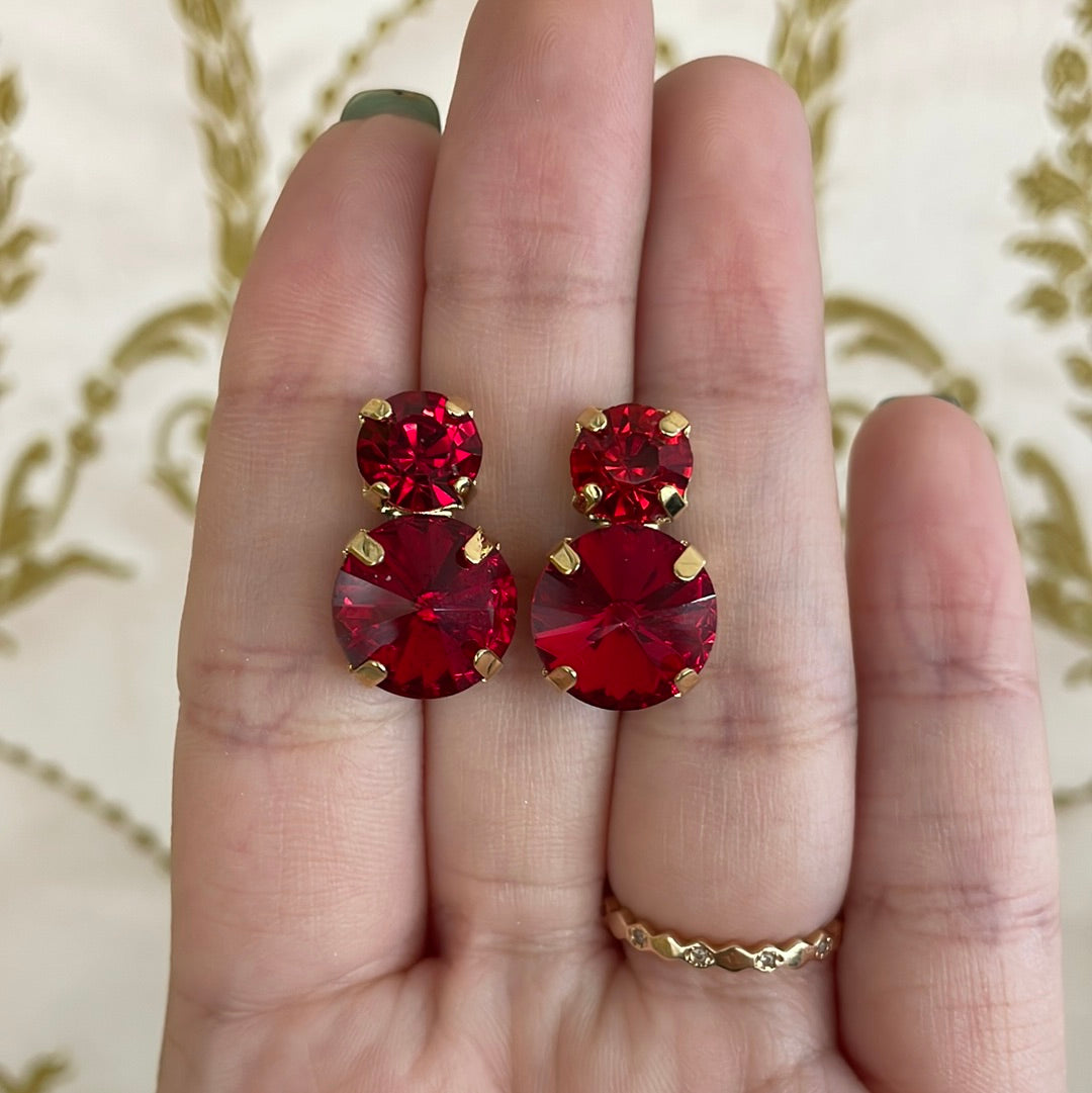 Red Swarovski Crystal studs