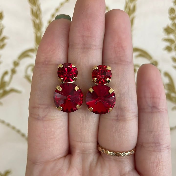 Red Swarovski Crystal studs