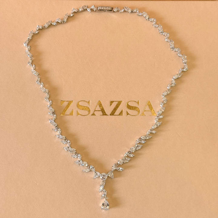 Marquise and teardrop zircone silver set