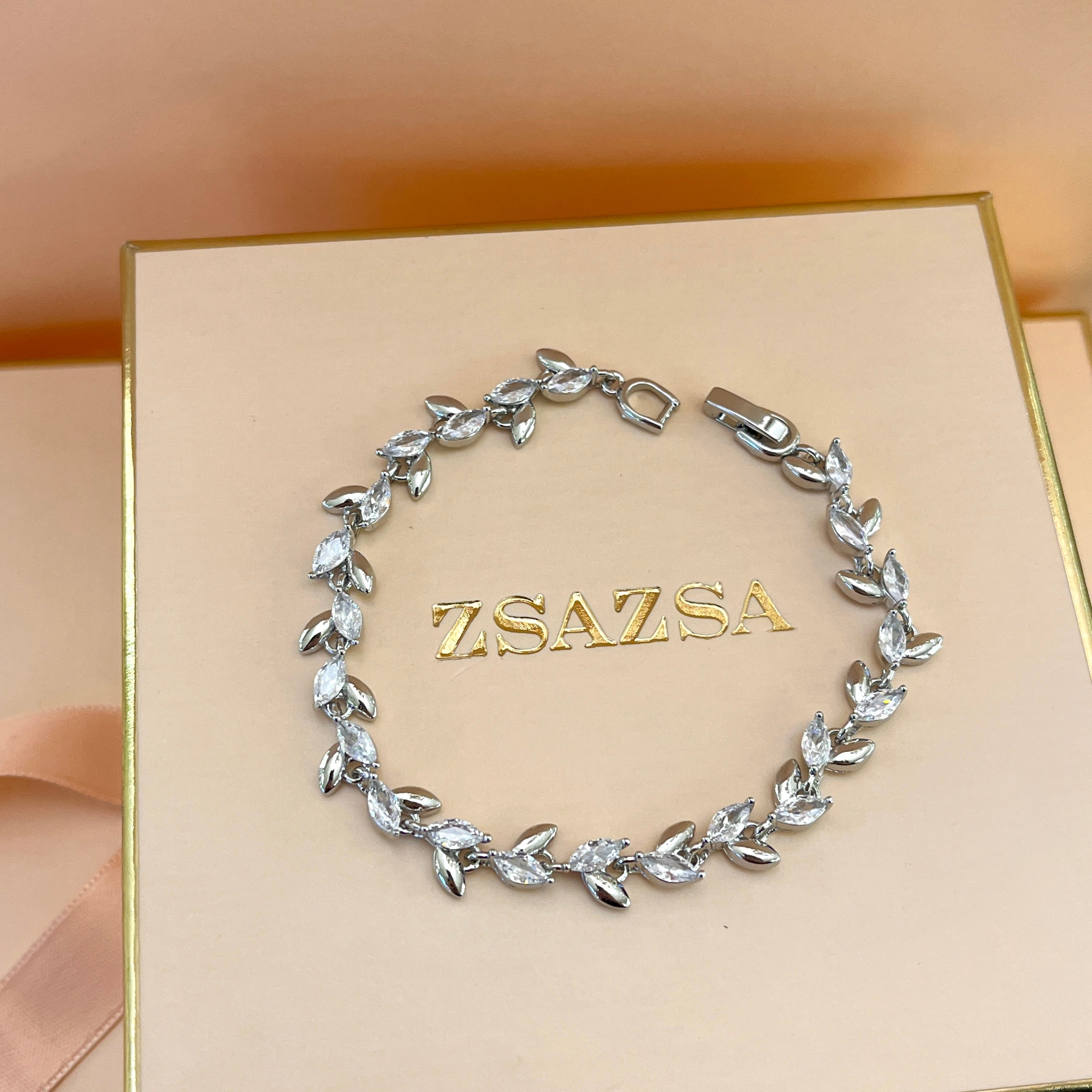 Marquise silver zircone bracelet