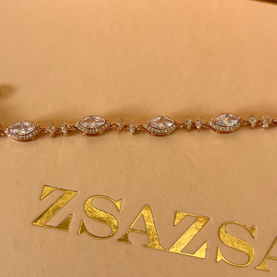 Marquise zircone rose gold plated bracelet