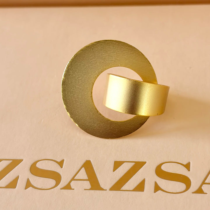 Handmade Orbit Circle Gold Ring | Gold Plated | ZsaZsa