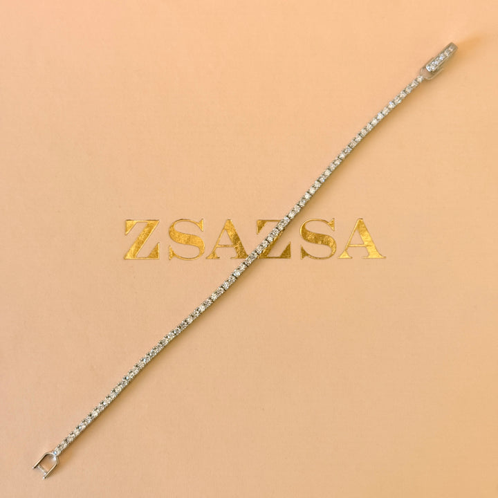 Dainty zircone silver bracelet