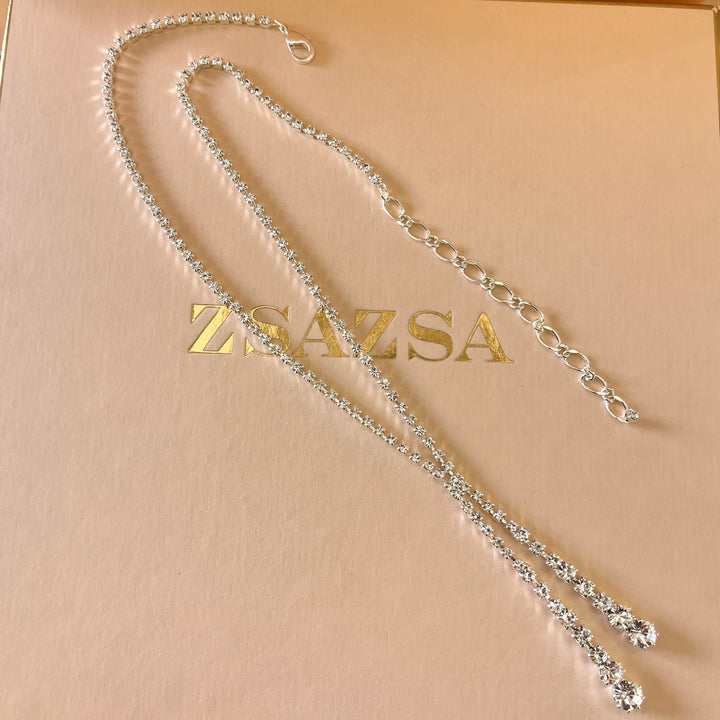 Swarovski crystals round white gold plated set
