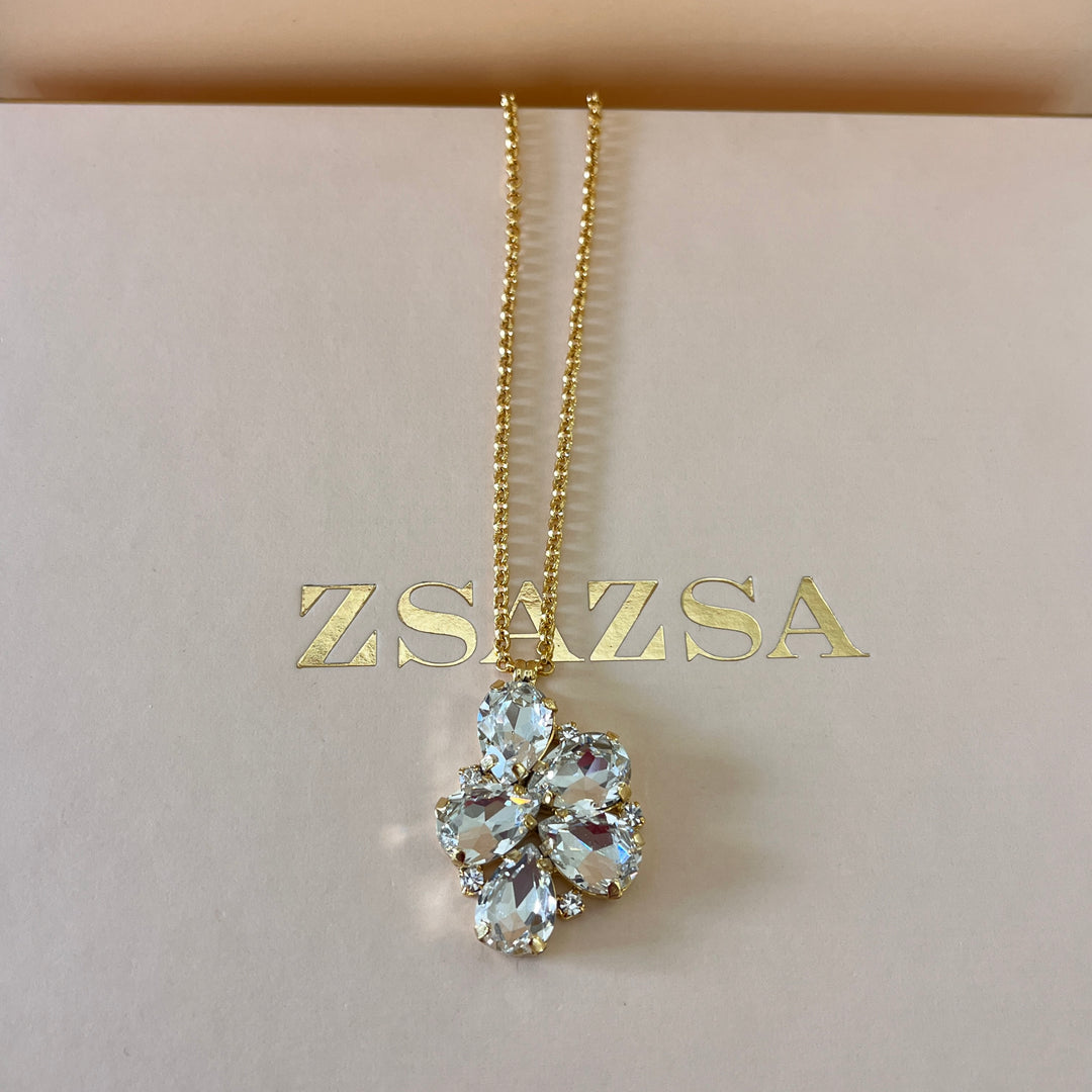 Preciosa crystals teardrop gold plated pendant