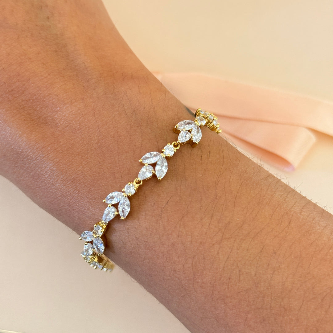 Zircone marquise gold plated bracelet