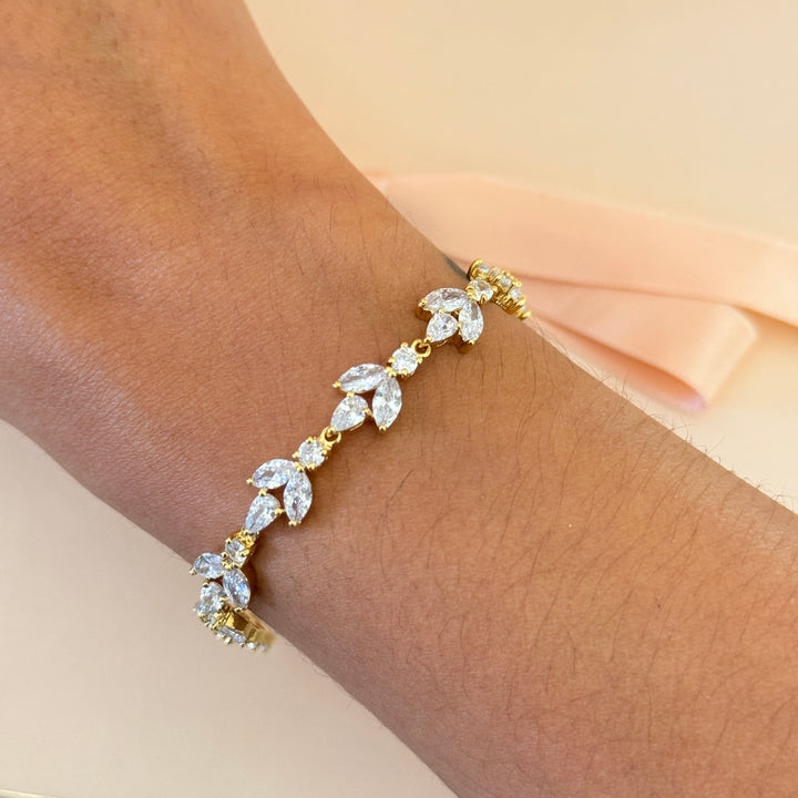 Zircone marquise gold plated bracelet