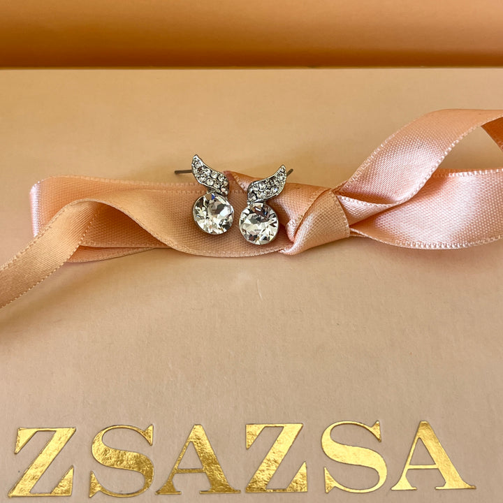 Swarovski crystals round white gold plated set