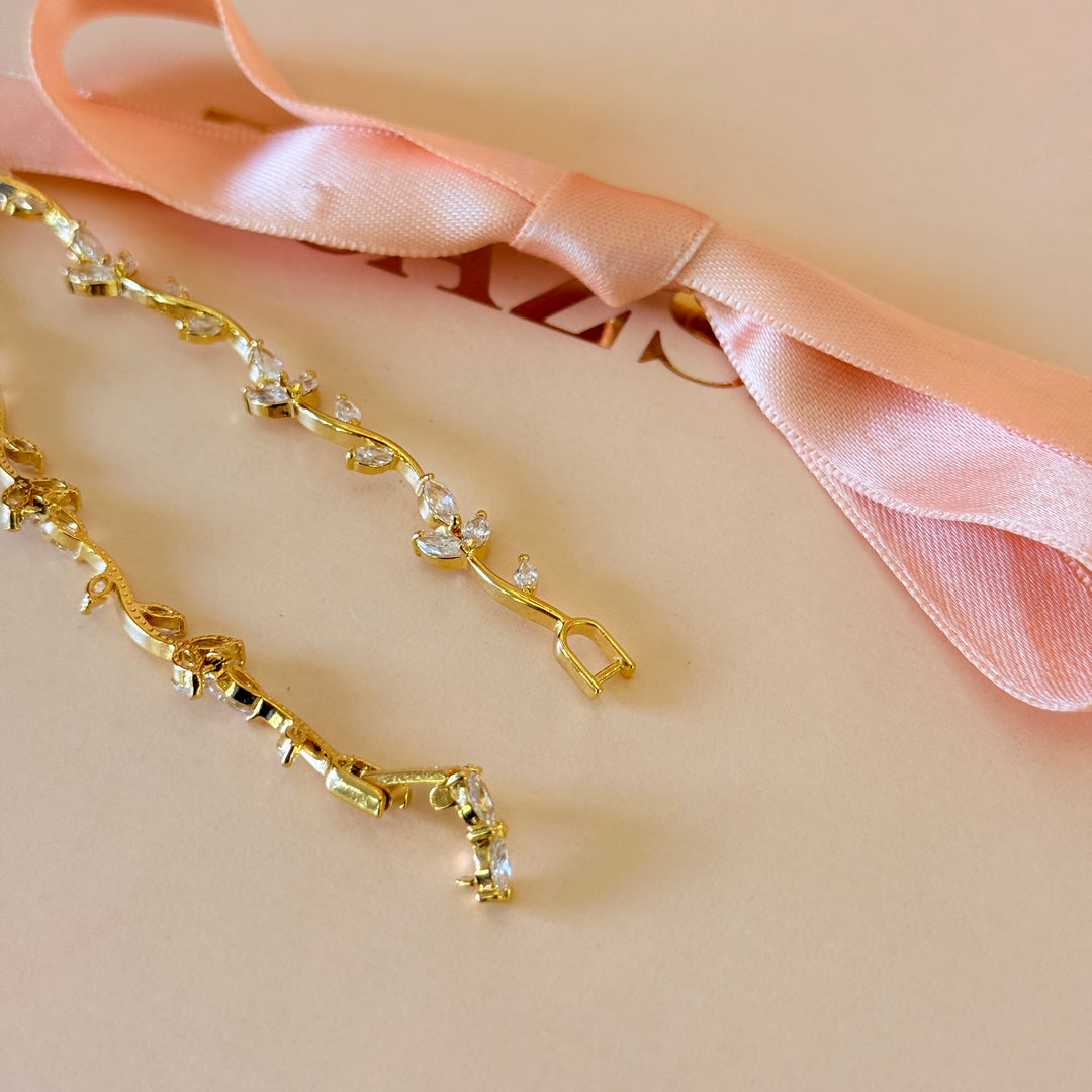 Zircone dainty marquise gold plated bracelet