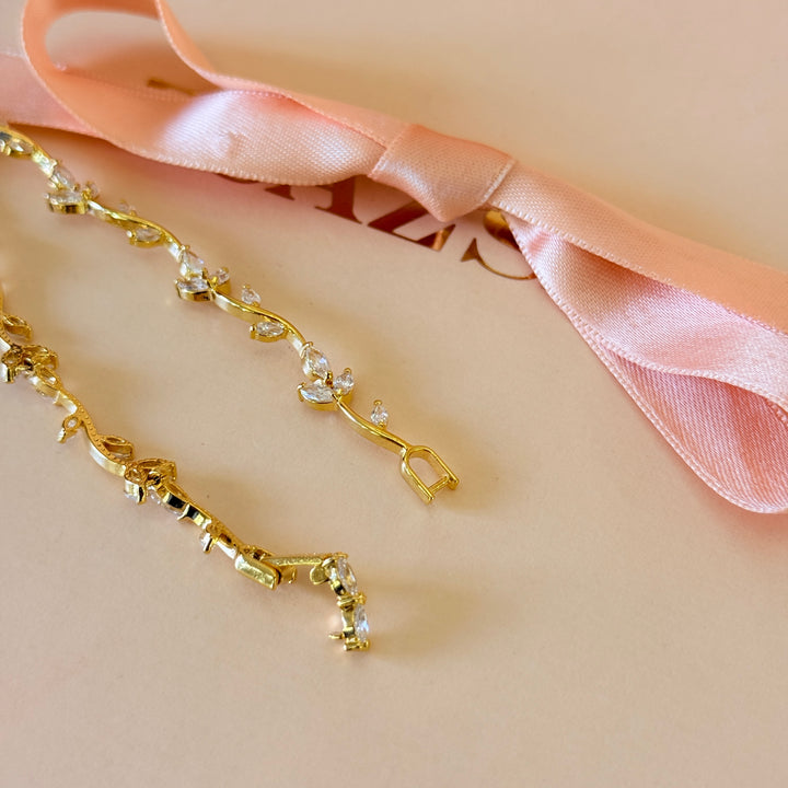 Zircone dainty marquise gold plated bracelet
