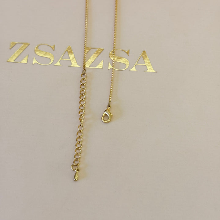 Zircone ball gold plated necklace