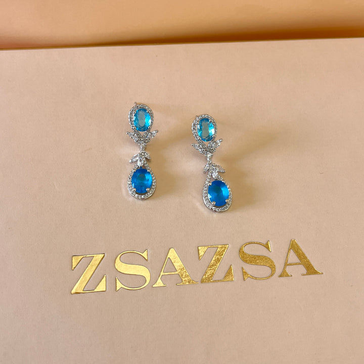 Turquoise Swarovski crystals earrings