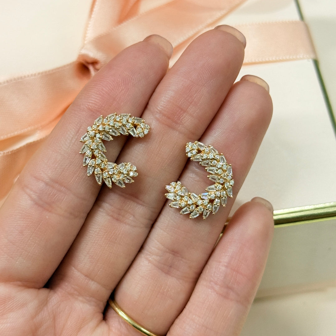 Marquise Sterling silver gold plated earrings