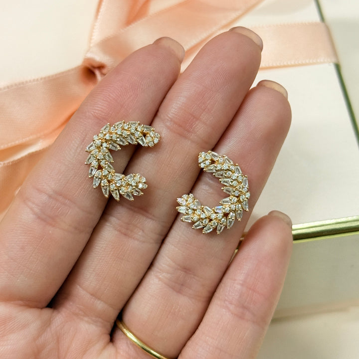 Marquise Sterling silver gold plated earrings
