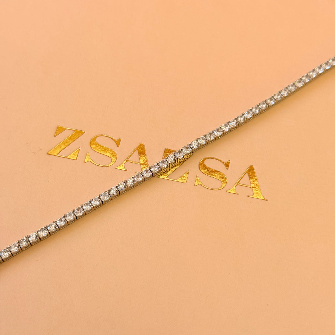Tennis zircone sterling silver bracelet