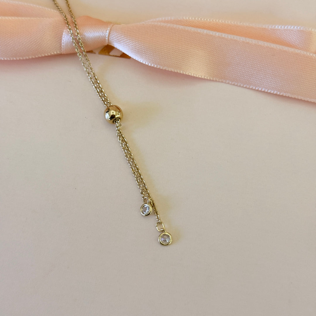 Zircone square in the middle gold plated bracelet
