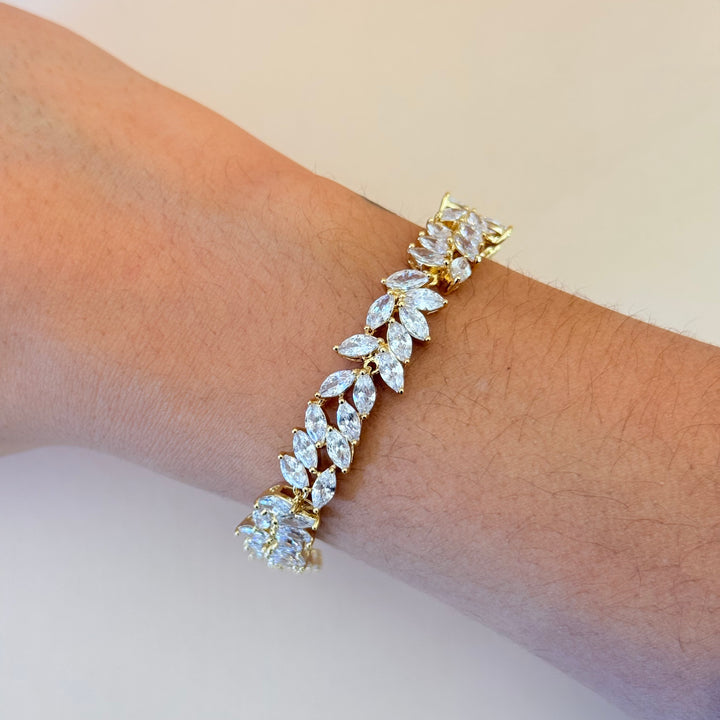 Marquise zircone gold plated set