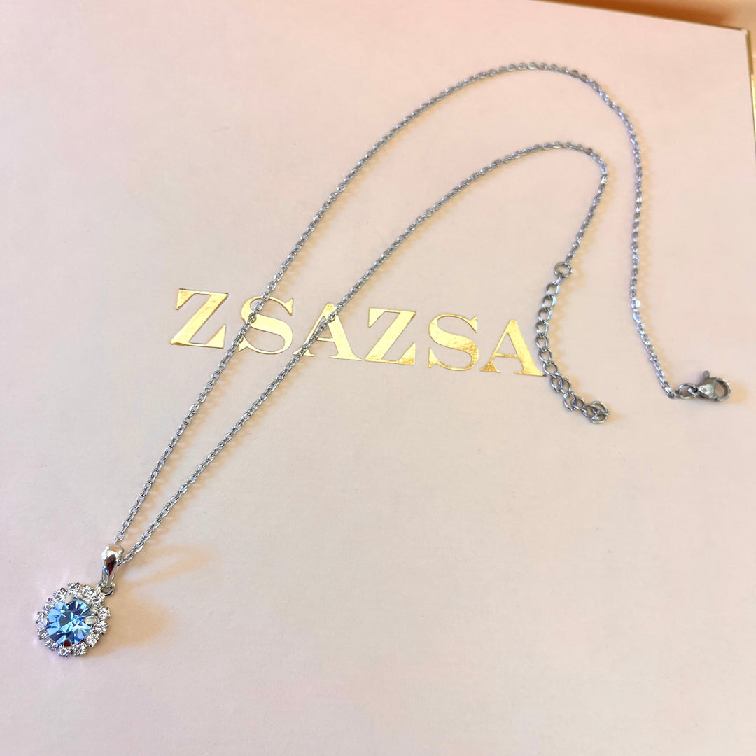 Light blue Swarovski crystals set