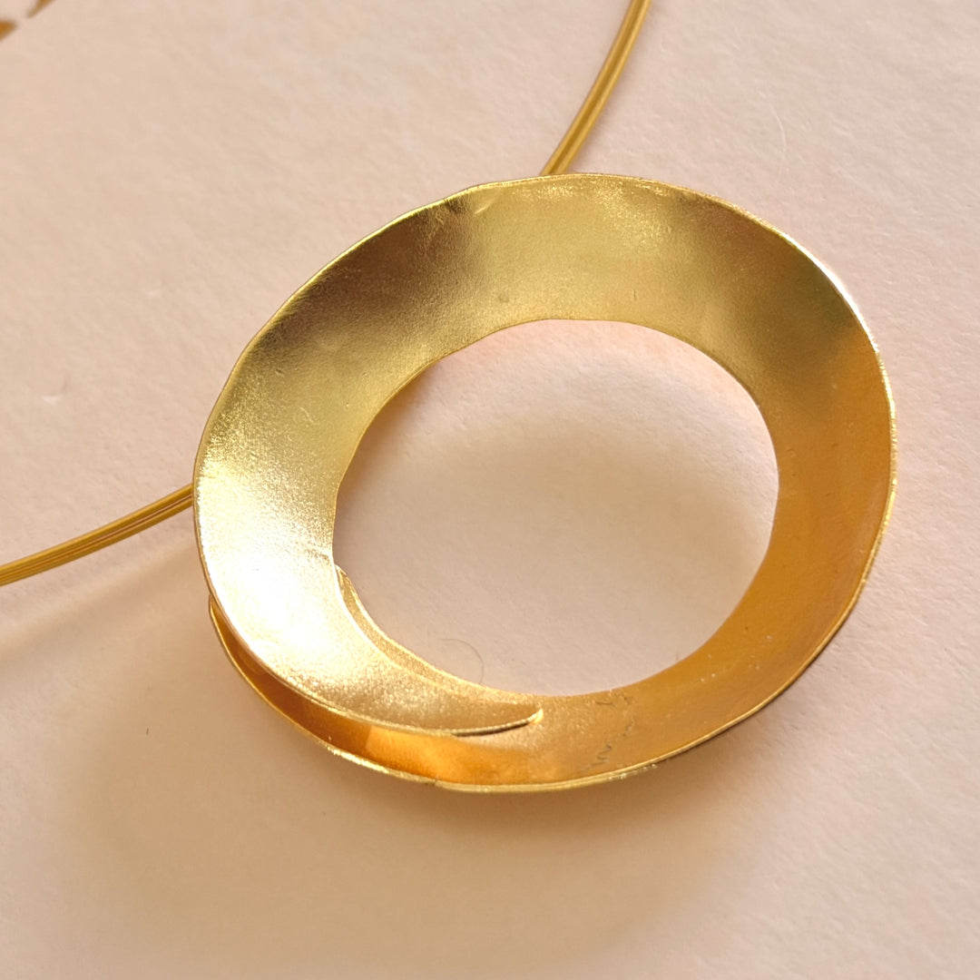 Handmade Hollow Circle Gold Necklace | Gold Plated | ZsaZsa
