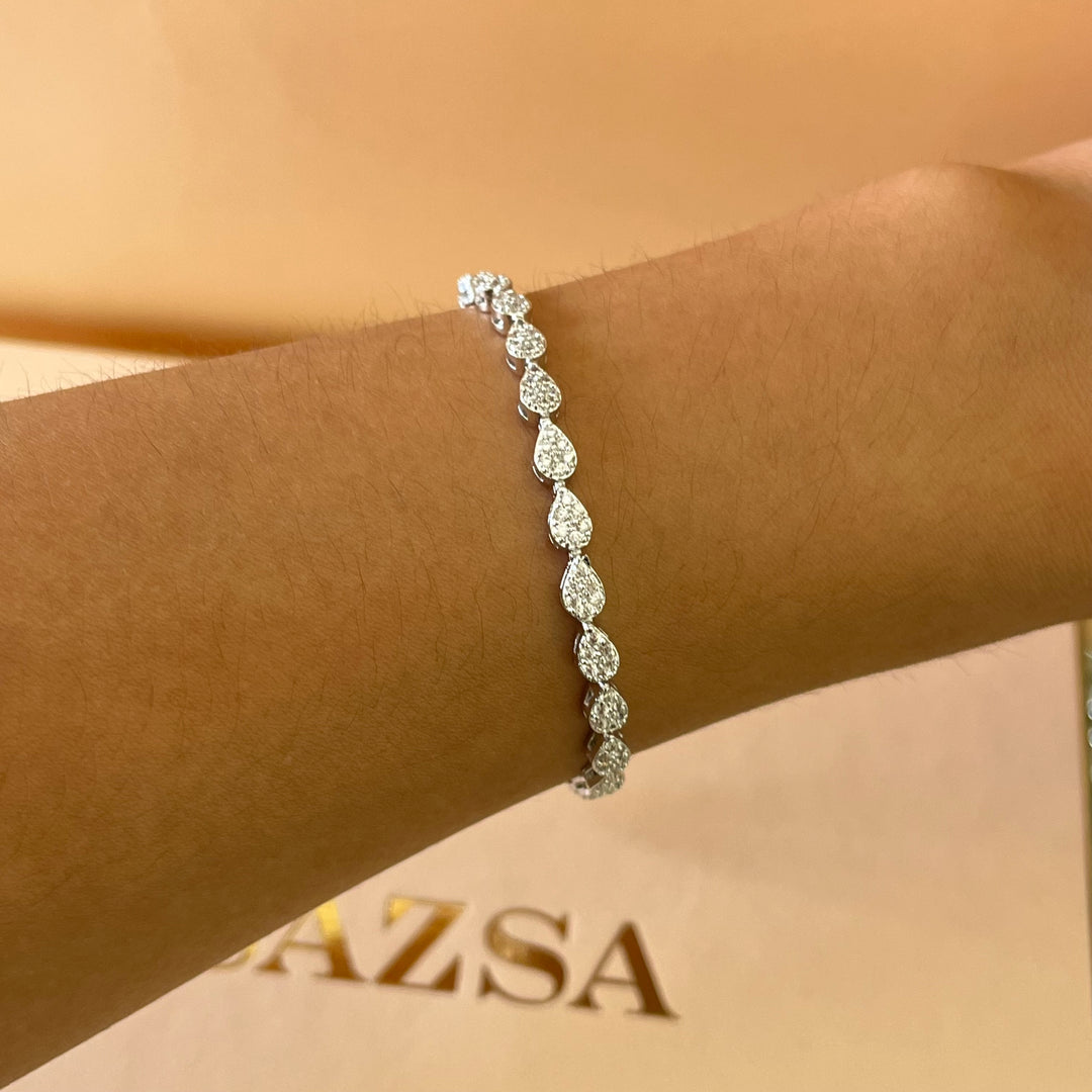 Silver zircone teardrop bracelet